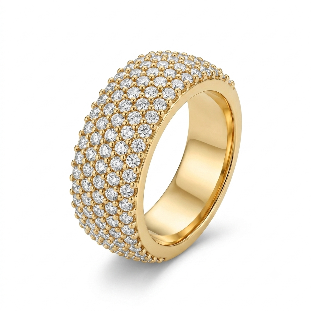 Luxury Golden Zircon Ring for Women