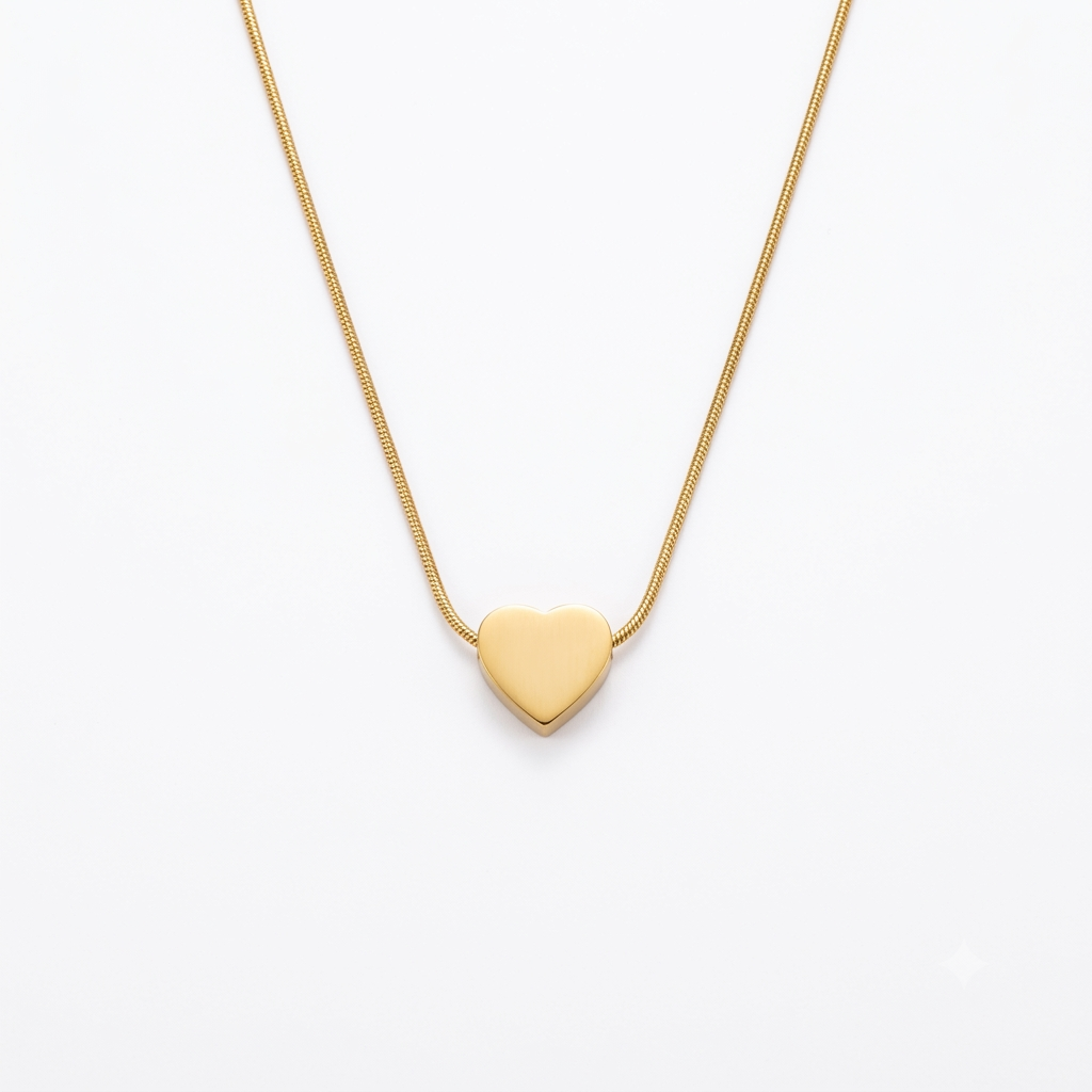 Small Decent Heart Locket Necklace for Women