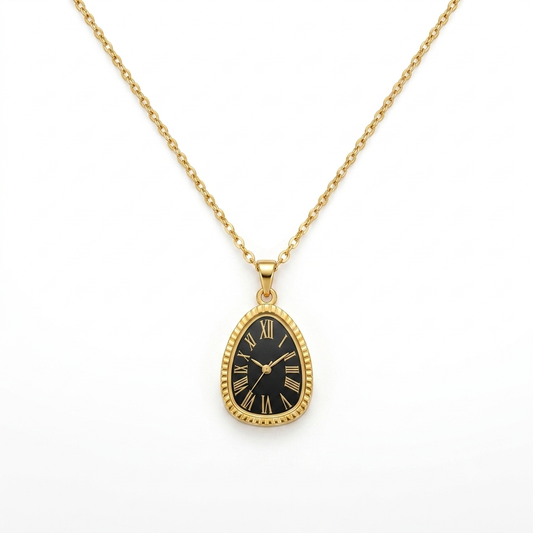 Vintage Clock Locket Necklace for Women