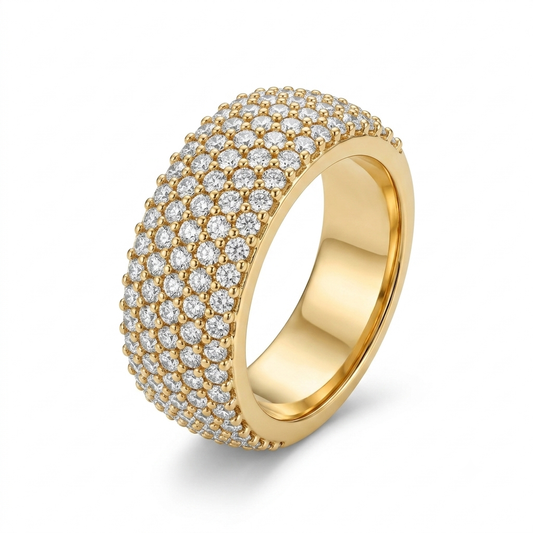 Luxury Golden Zircon Ring for Women