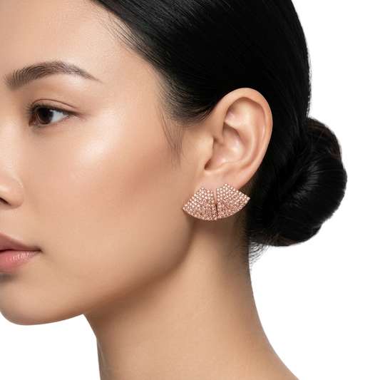 Elegant Triangle-Golden Stud Earrings for Women & Girls – Premium Fashion Tops