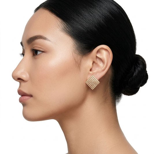 Elegant Golden Stud Earrings for Women & Girls – Premium Fashion Tops
