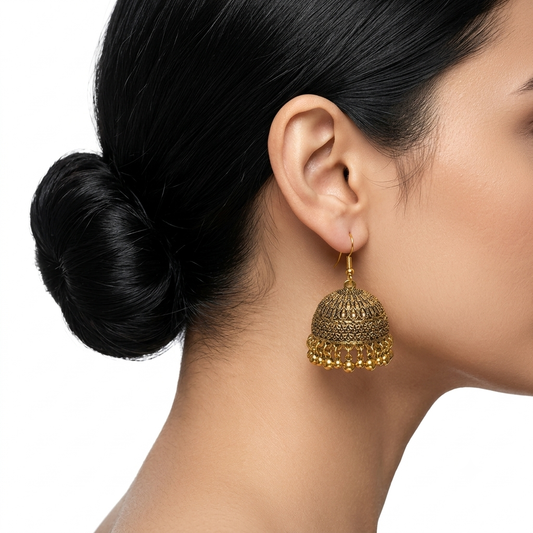 Elegant Golden Jhumky Earrings for Women