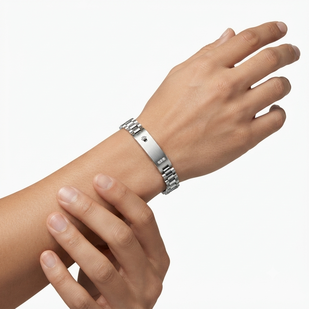 Elegant Silver Rolex Style Bracelet for Men & Women