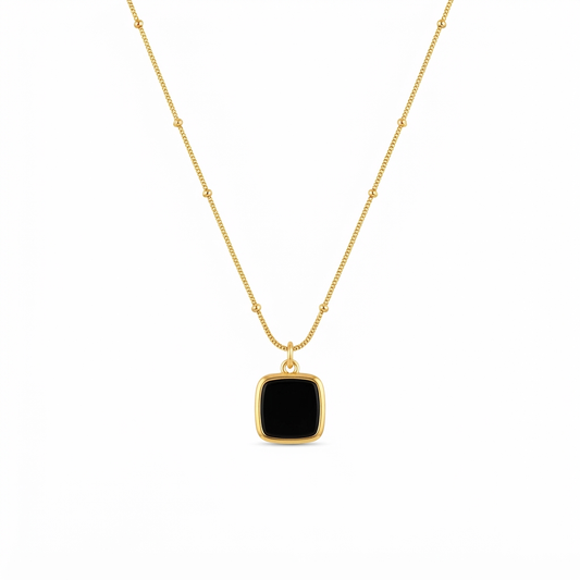 Simple Black Locket for Women – Elegant Minimalist Pendant Necklace
