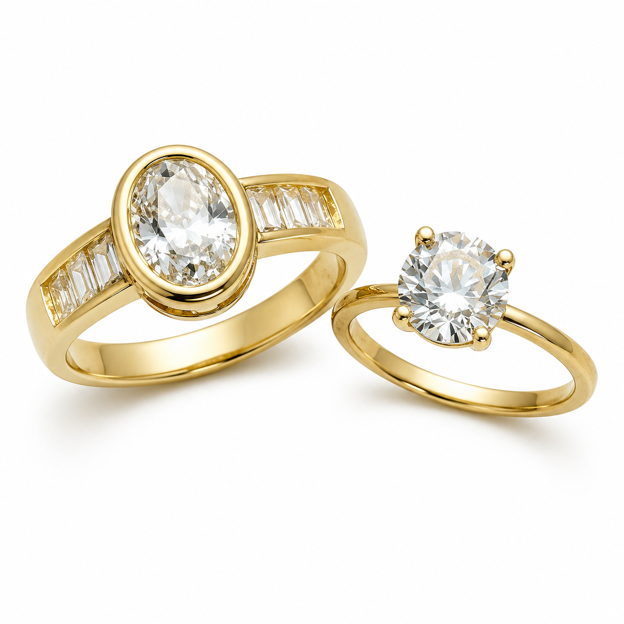 Premium Golden Couple Rings for Men & Women | Matching Adjustable Ring Set