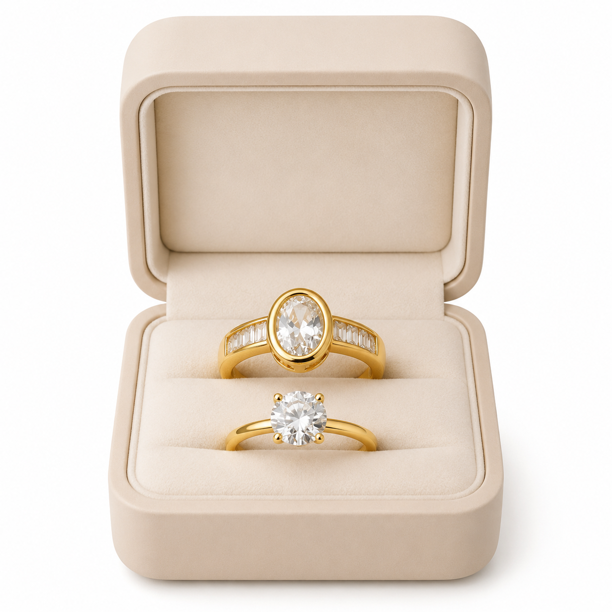 Premium Golden Couple Rings for Men & Women | Matching Adjustable Ring Set