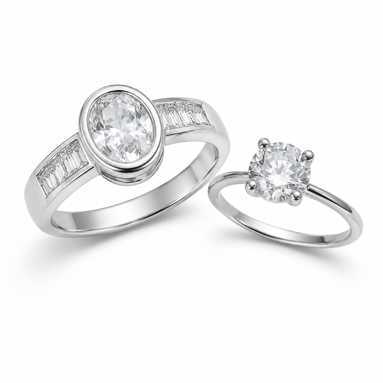 Premium Silver Couple Rings for Men & Women | Matching Adjustable Ring Set