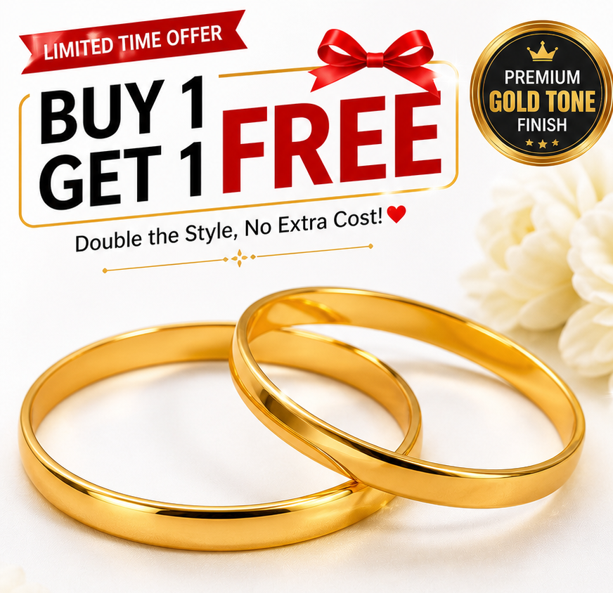 Gold-Tone Classic Bangles Set (Buy 1 Get 1 Free)