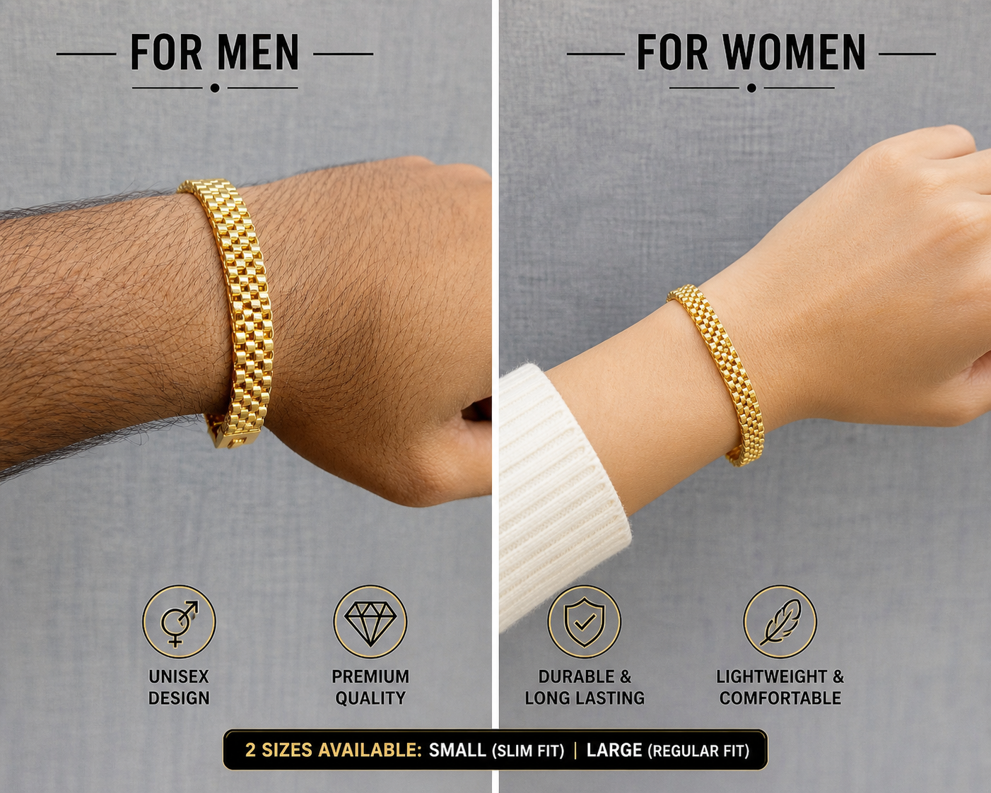 Premium Gold Bracelet for Men & Women