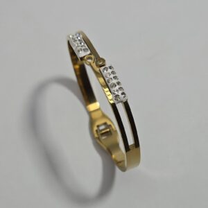 Elegant Zircon Gold Plated Hand Cuff for Women