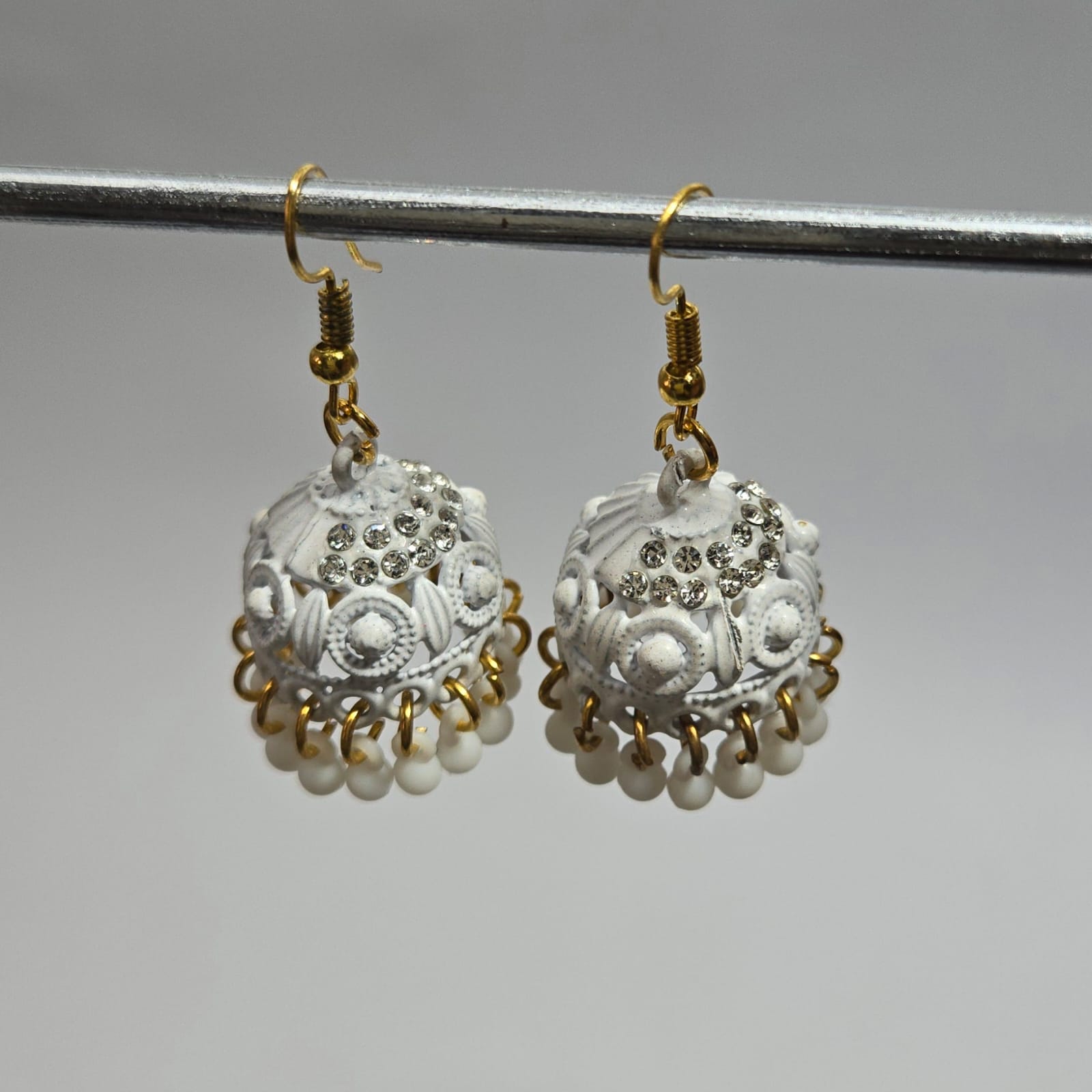 Elegant White Jhumky Earrings for Women