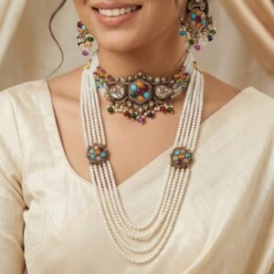 Multi Colour Jewellery Set for Women – Elegant Necklace & Earrings Set | Party & Wedding Wear